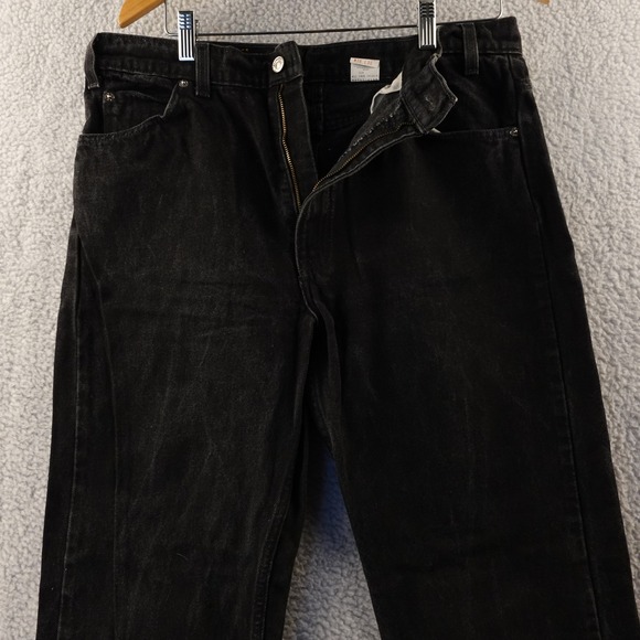 Vintage Levi's 505 Mens Orange Tab Black Regular Fit Straight Leg Jeans 36x30